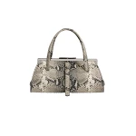Brandon Maxwell Maxwell Frame Bag in Black and White Embossed Python | Coveti
