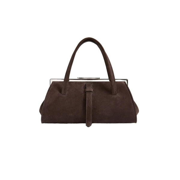 Maxwell Frame Bag in Malt Brown Suede
