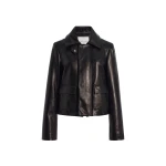 Brandon Maxwell Remi Jacket in Black Leather | Coveti