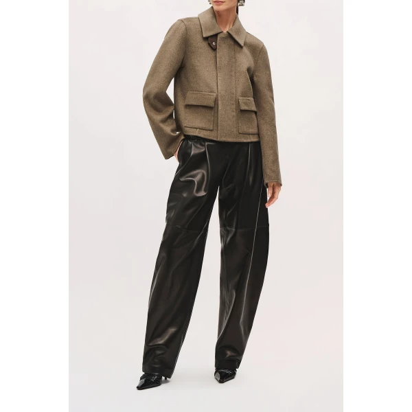 Brandon Maxwell Remi Jacket in Truffle | Jackets | Coveti