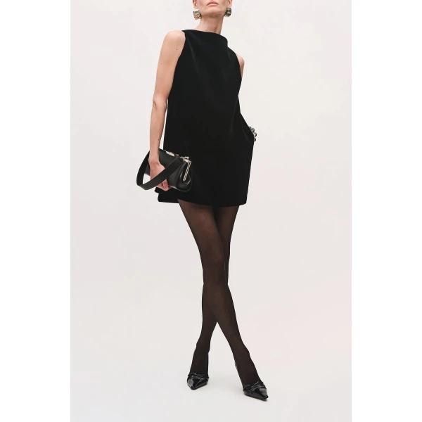 Brandon Maxwell Sable Mini Dress in Black | Mini Dresses | Coveti