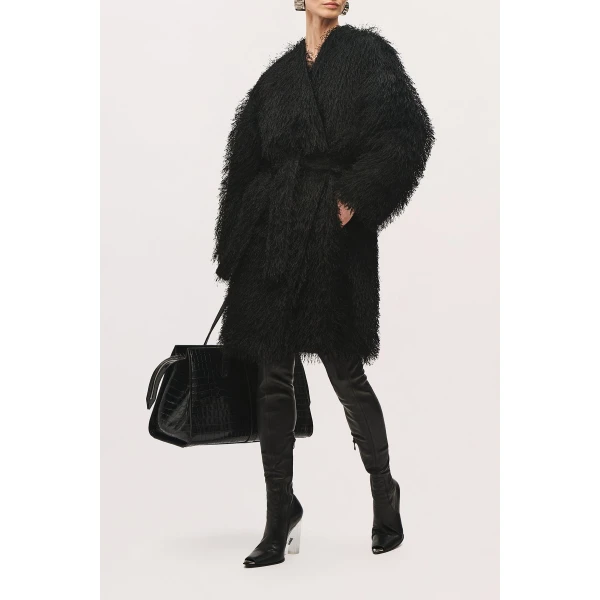 Brandon Maxwell Sabrina Coat in Black | Coats | Coveti