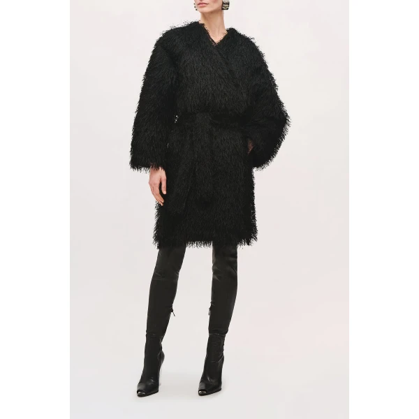 Brandon Maxwell Sabrina Coat in Black | Coats | Coveti