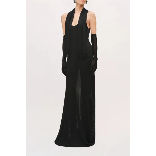 Brandon Maxwell Siena Tank Dress in Black | Maxi Dresses | Coveti