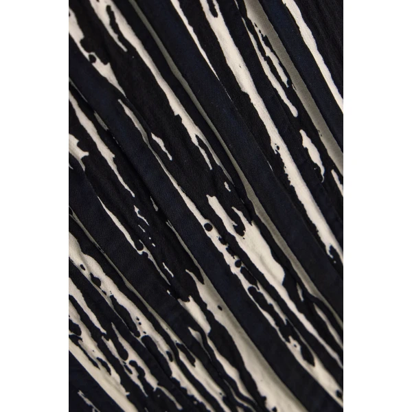 Brandon Maxwell Sinclair Pleated Pencil Skirt in Black and White | Pencil Skirts | Coveti