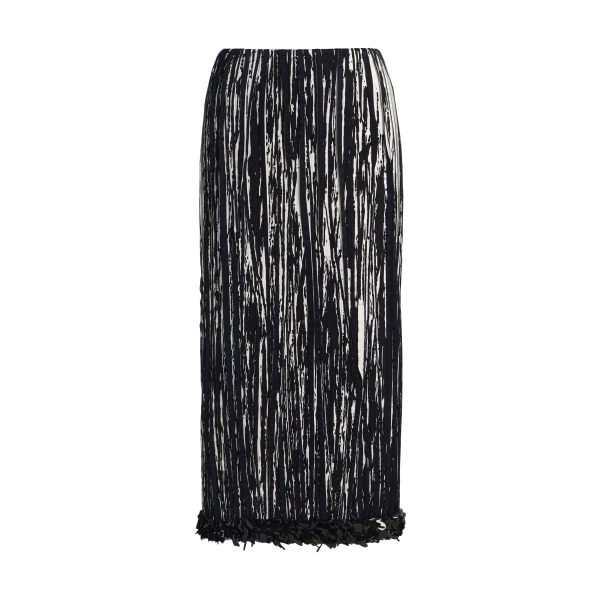 Sinclair Pleated Pencil Skirt in Black and White