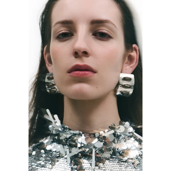 Brandon Maxwell Trove Earrings in Snowflake | Earrings | Coveti