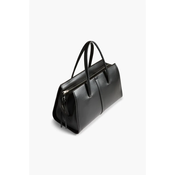 Brandon Maxwell Vance Weekender Bag in Black Leather | Totes & Top-Handle Bags | Coveti