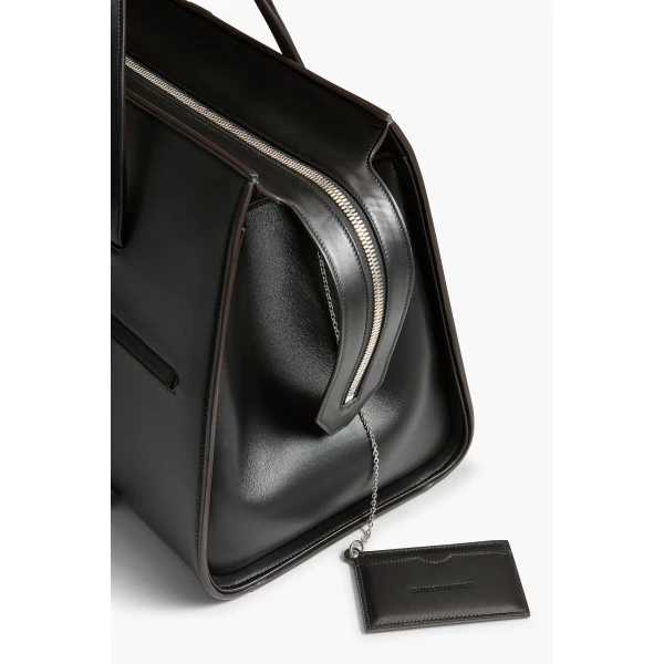 Brandon Maxwell Vance Weekender Bag in Black Leather | Totes & Top-Handle Bags | Coveti