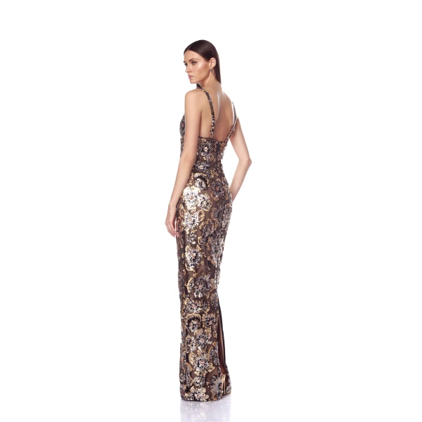 Bronx and Banco Allegra Gold Multi Maxi Dress | Maxi Dresses | Coveti