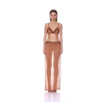 Bronx and Banco Amira Brown Two Piece Dress | Maxi Dresses | Coveti