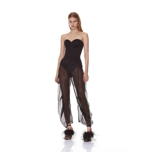 Bronx and Banco Black Organza Pant | Pants | Coveti