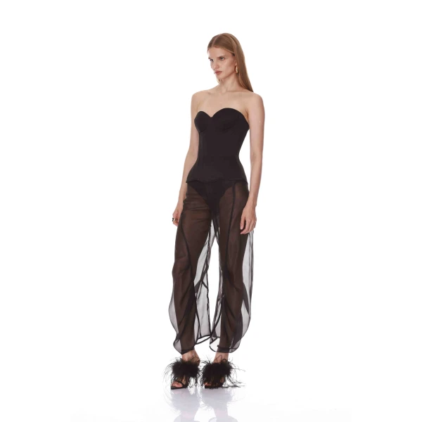 Bronx and Banco Black Organza Pant | Pants | Coveti