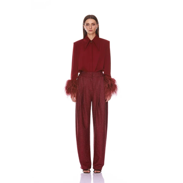Bronx and Banco Blair Top with Feather Cuffs | Tops | Coveti