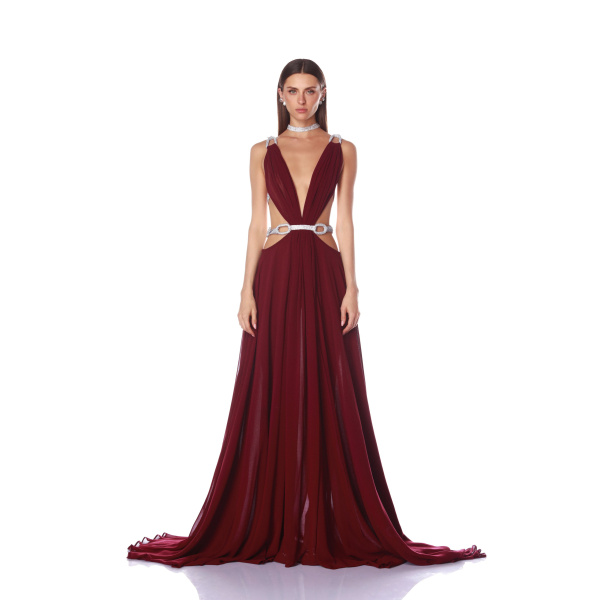 Bronx and Banco Brielle Burgundy Gown | Evening Gowns | Coveti