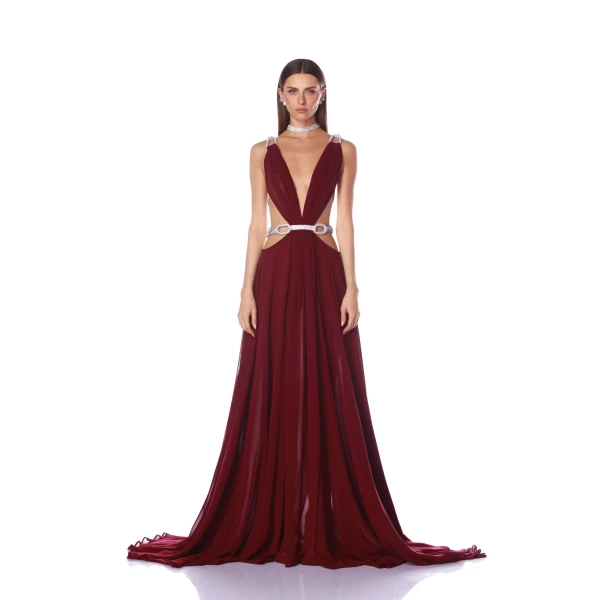 Bronx and Banco Brielle Burgundy Gown | Evening Gowns | Coveti