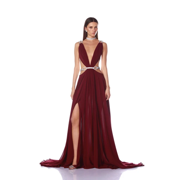 Bronx and Banco Brielle Burgundy Gown | Evening Gowns | Coveti
