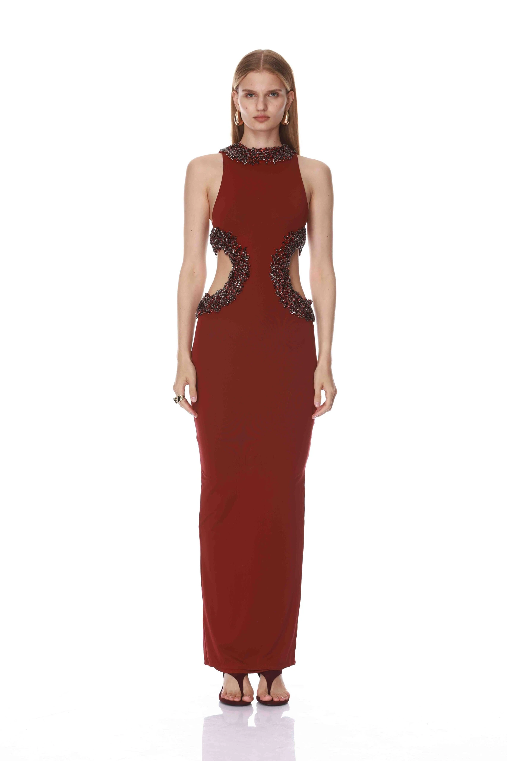 Bronx and Banco Camila Burgundy Cutout Maxi Dress 1 Bronx and Banco Camila Burgundy Cutout Maxi Dress | Maxi Dresses | Coveti