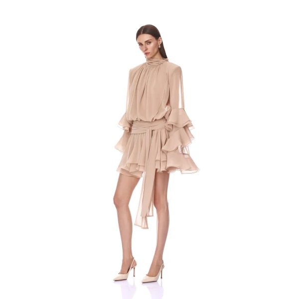 Bronx and Banco Chiffon Long Sleeve Mini Dress | Mini Dresses | Coveti