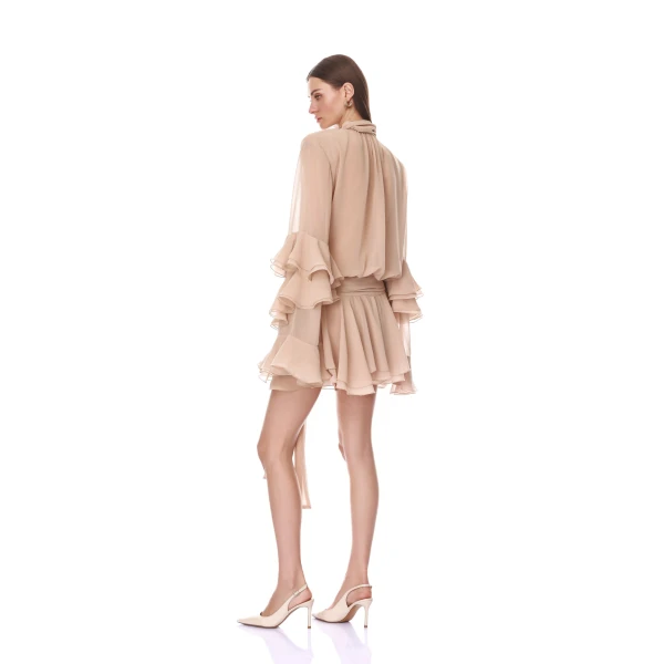 Bronx and Banco Chiffon Long Sleeve Mini Dress | Mini Dresses | Coveti
