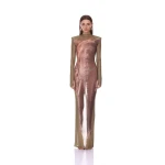 Bronx and Banco Elephant Long Sleeve Sheer Mesh Maxi Dress | Maxi Dresses | Coveti