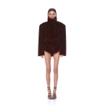 Bronx and Banco Faux Mink Dark Brown Shorts | Shorts | Coveti