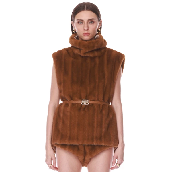 Bronx and Banco Faux Mink Sleeveless Vest | Vests | Coveti