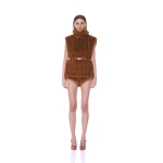 Bronx and Banco Faux Mink Sleeveless Vest | Vests | Coveti