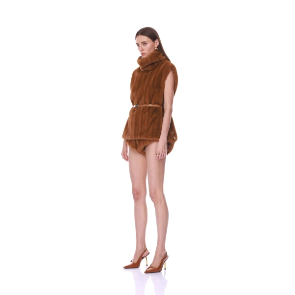 Bronx and Banco Faux Mink Sleeveless Vest | Vests | Coveti