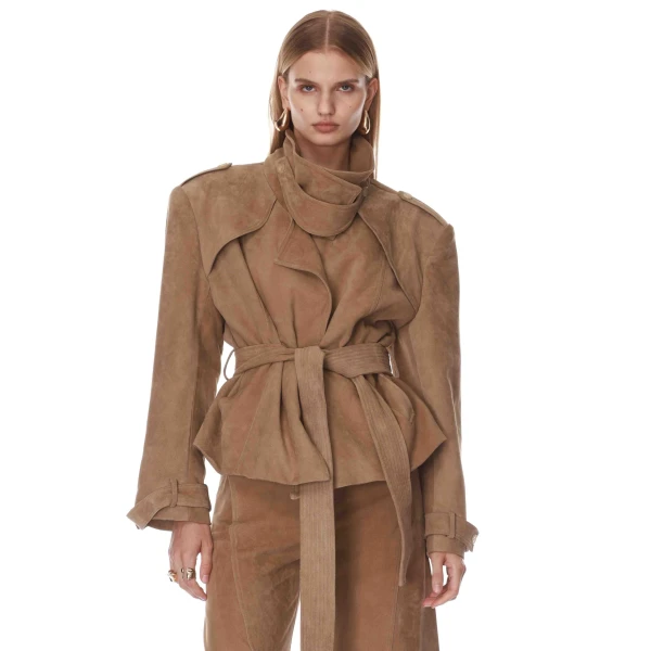 Bronx and Banco Hayden Suede Belted Jacket | Jackets | Coveti