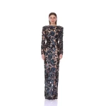 Bronx and Banco Long Sleeve Sequin Navy Maxi Dress | Maxi Dresses | Coveti