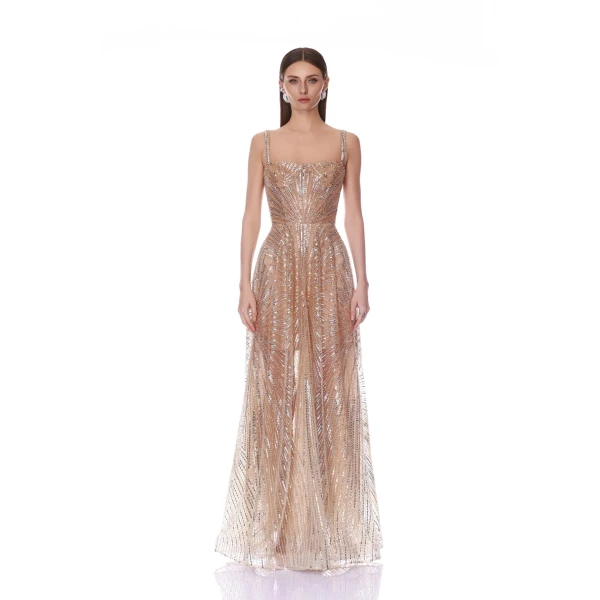 Bronx and Banco Midnight Sleeveless Embellished Tulle Gown | Evening Gowns | Coveti