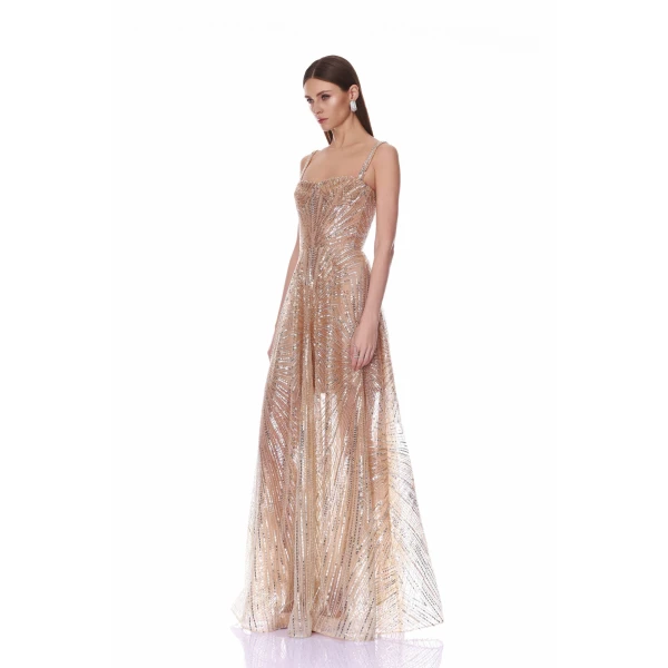 Bronx and Banco Midnight Sleeveless Embellished Tulle Gown | Evening Gowns | Coveti