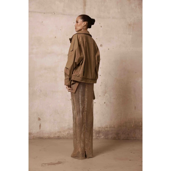 Bronx and Banco Oasis Khaki Eco Suede Jacket | Jackets | Coveti
