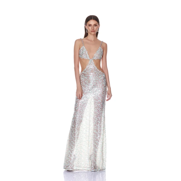 Bronx and Banco Seaside Sequin Cutout Maxi Dress | Maxi Dresses | Coveti