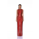 Bronx and Banco Sleeveless Red Rhinestone Maxi Dress | Maxi Dresses | Coveti