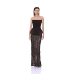 Bronx and Banco Strapless Velvet and Lace Maxi Dress Set | Maxi Dresses | Coveti