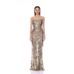 Bronx and Banco Tiffany Sequin Floral Farah Strapless Maxi Dress | Maxi Dresses | Coveti