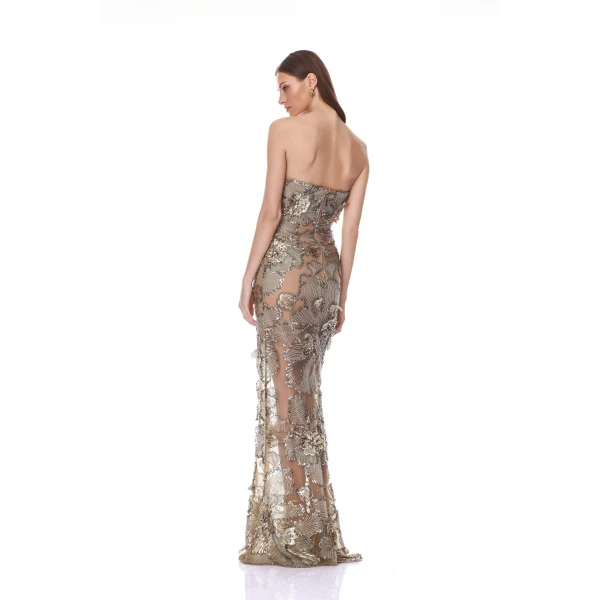 Bronx and Banco Tiffany Sequin Floral Farah Strapless Maxi Dress | Maxi Dresses | Coveti