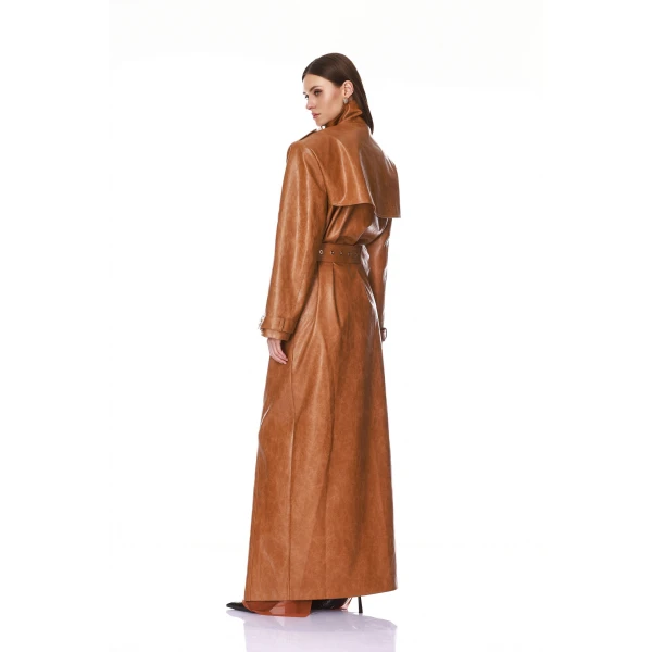 Bronx and Banco Vegan Camel Leather Trench Coat | Trench Coat | Coveti