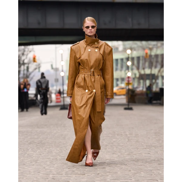 Bronx and Banco Vegan Camel Leather Trench Coat | Trench Coat | Coveti