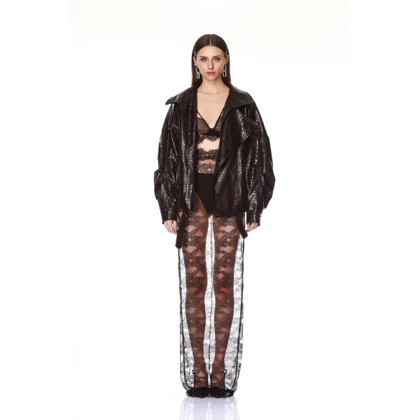 Bronx and Banco Vegan Croc Embossed Jacket | Jackets | Coveti