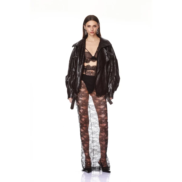 Bronx and Banco Vegan Croc Embossed Jacket | Jackets | Coveti