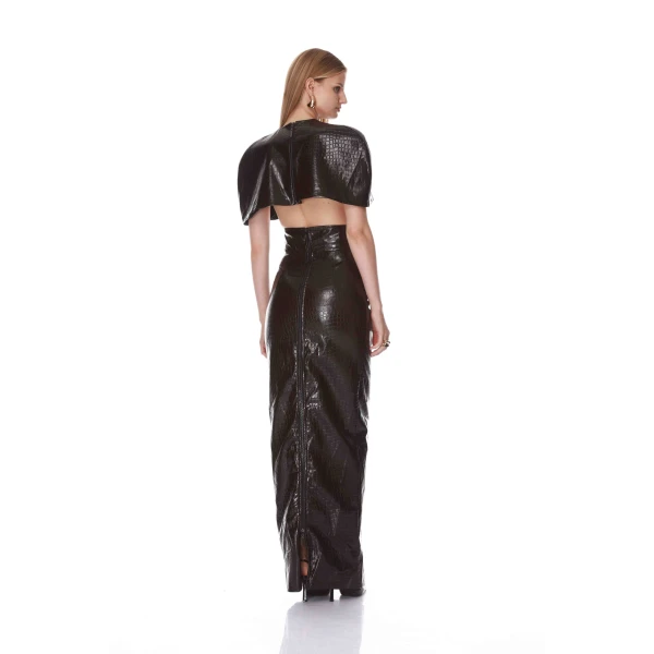 Bronx and Banco Vegan Croc Leather Cape Top | Tops | Coveti