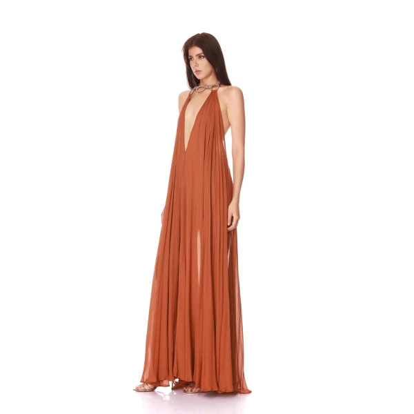 Bronx and Banco Zuri Halterneck Cutout Gown | Evening Gowns | Coveti