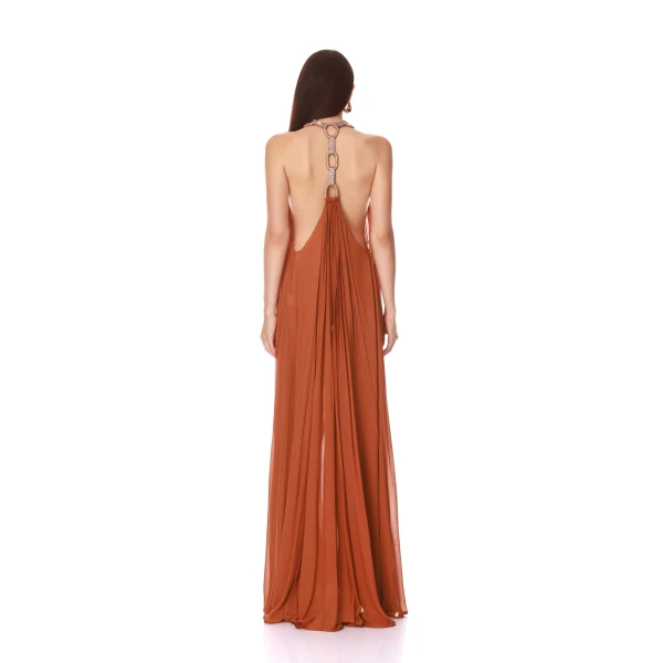 Bronx and Banco Zuri Halterneck Cutout Gown | Evening Gowns | Coveti