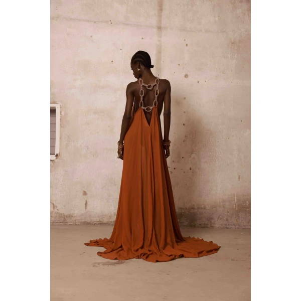 Bronx and Banco Zuri Halterneck Cutout Gown | Evening Gowns | Coveti