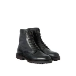 Brunello Cucinelli Aged calfskin and waxed nylon boots in Black | Boots | Coveti