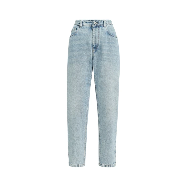 Authentic denim baggy tapered trousers in Light Denim