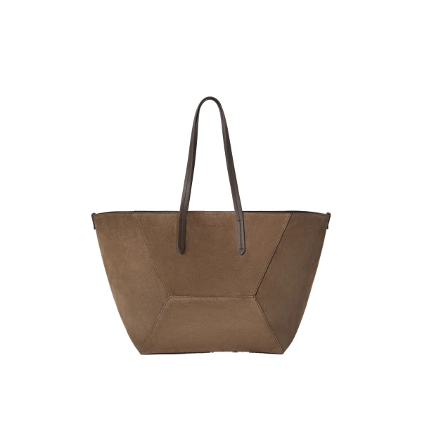 BC Duo bag in suede with monili in Bark